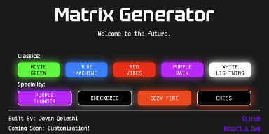 A photo of the Matrix Generator website